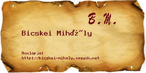 Bicskei Mihály névjegykártya
